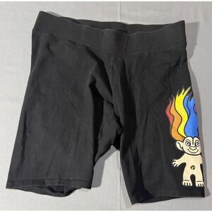 Good Luck Trolls Bike Short Black Knit Elastic Waist Shorts Troll HTF Rare Read